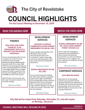 Council Highlights for December 10, 2024 Council Meeting (PDF)