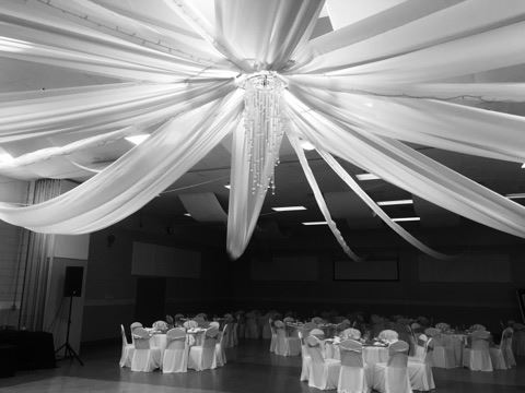 Decorated wedding venue